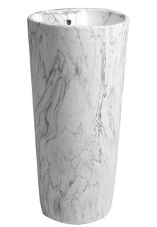 Раковина напольная SantiLine SL-4008 41см белый мрамор